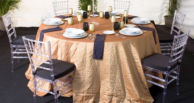 Mantel redondo Dorado