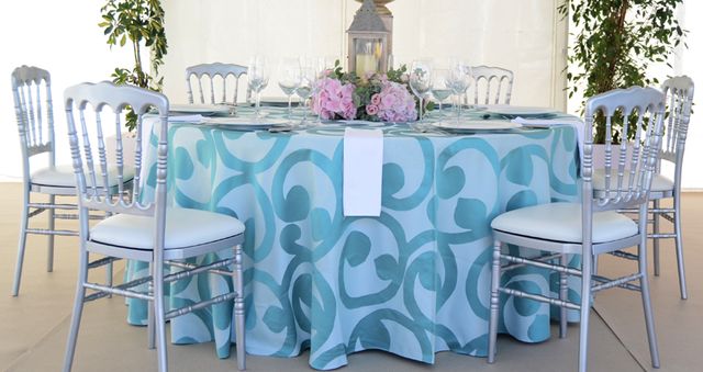 Mantel redondo Florencia Turquesa