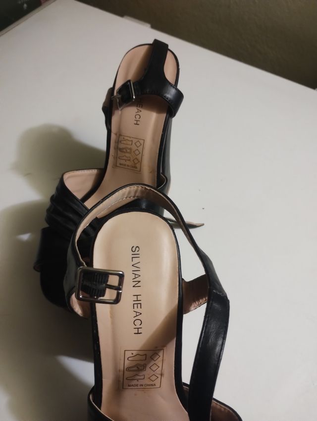 Sandalo n.38 nero tacco alto 14 cm. Silvian Heach