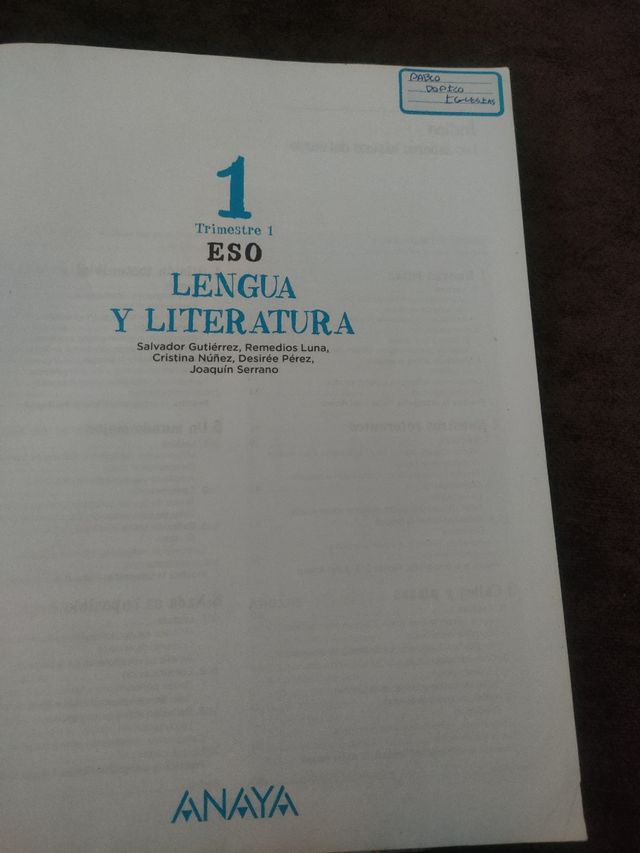 Lengua y literatura 1°ESO 