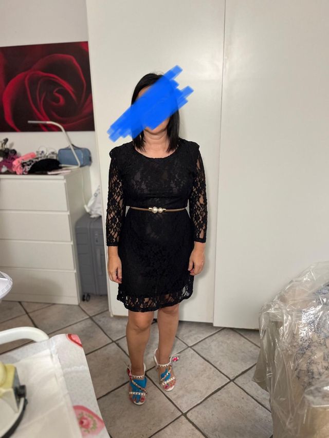 Vestito pizzo nero tezenis