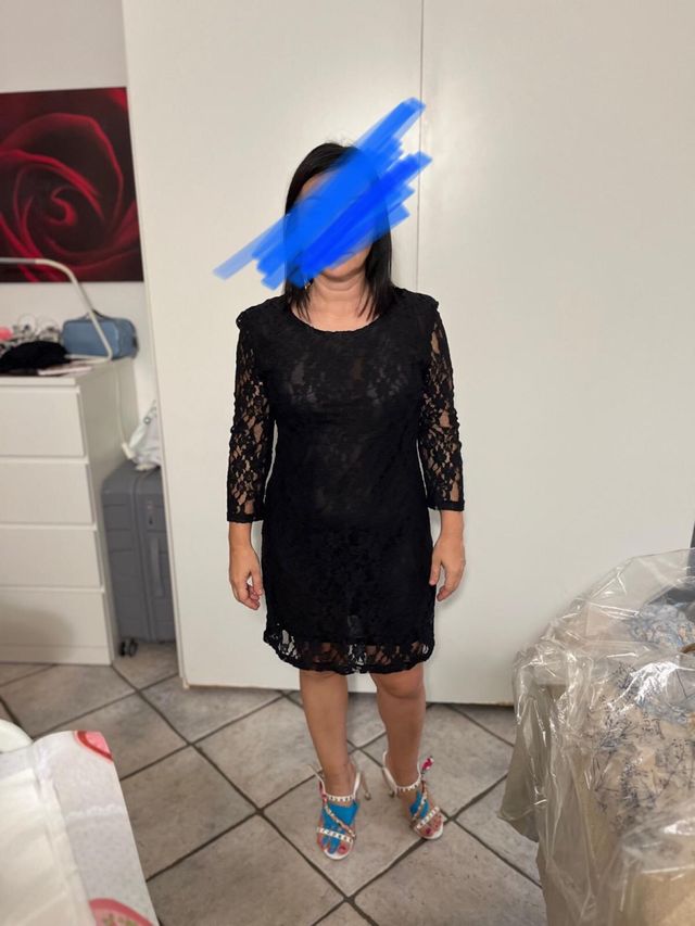 Vestito pizzo nero tezenis