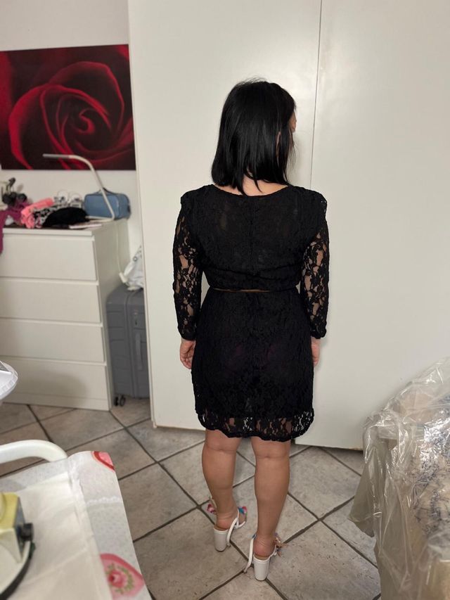 Vestito pizzo nero tezenis