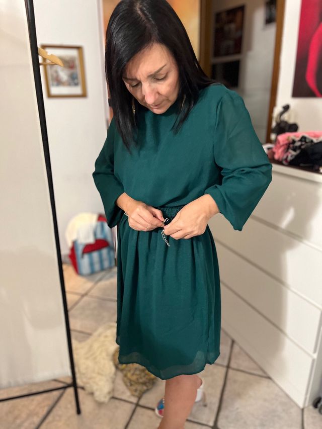 Vestitino verde smeraldo calliope