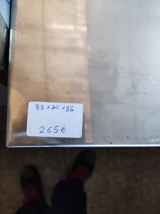 MESA DE ACERO INOX APOYO 0,88 M