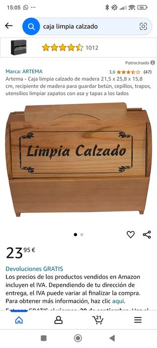 Caja limpia zapatos