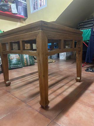 Mesa estilo rústico-oriental