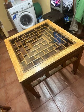 Mesa estilo rústico-oriental