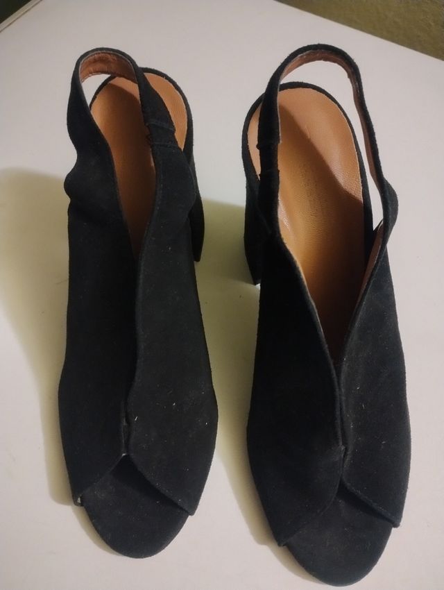 Décolleté aperto n.38 nero tacco alto 11 cm.