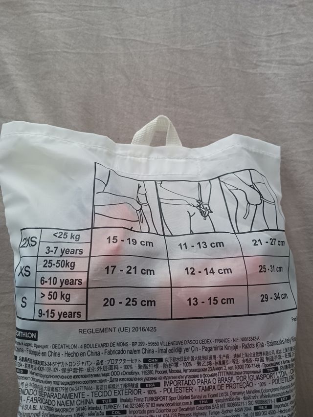 Protecciones patines talla 2XS color azul