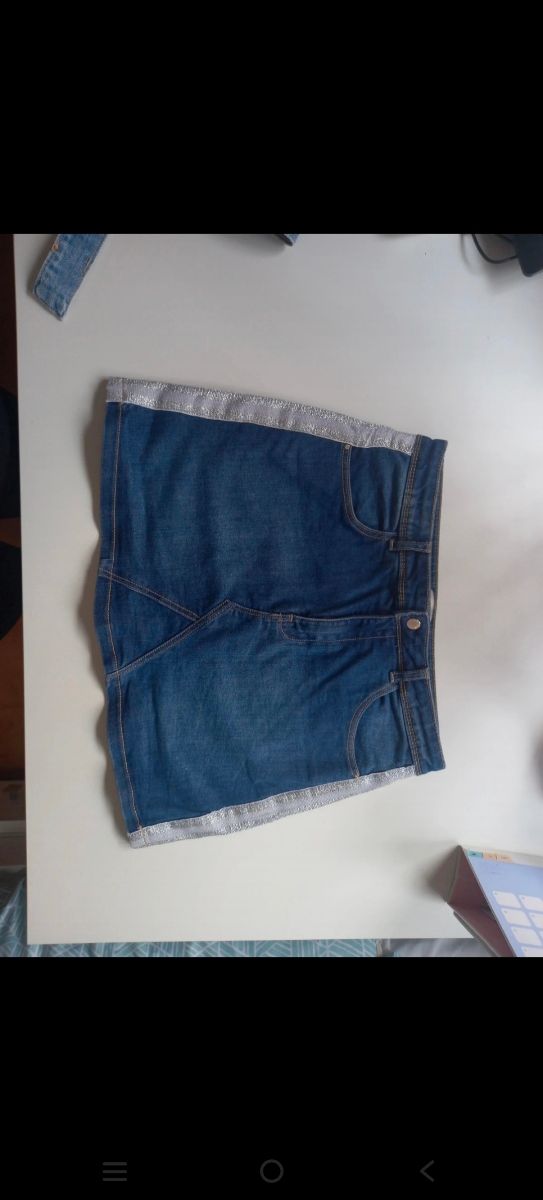 Saia jeans para menina