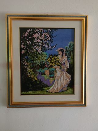 Quadro Dama ricamato.