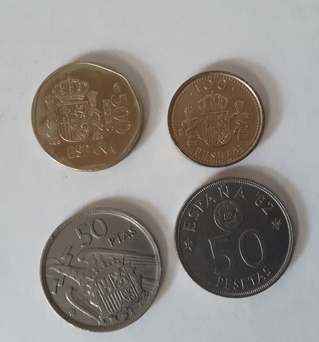 Monedas pesetas 500 100 50 ptas.