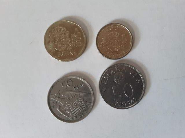 Monedas pesetas 500 100 50 ptas.