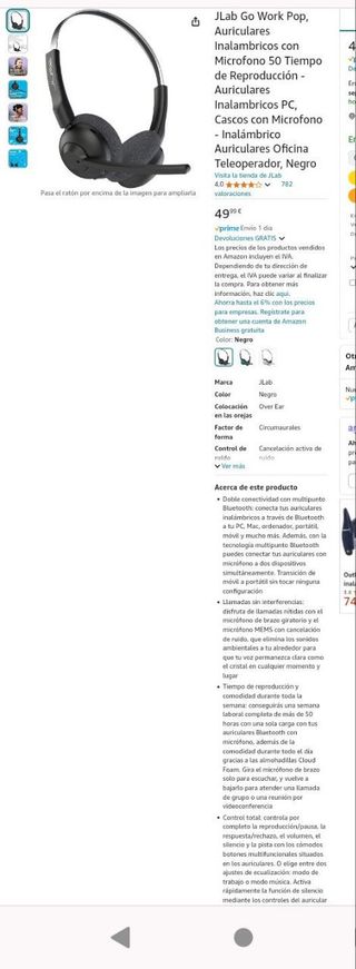 Auriculares inalambricos con micrófono