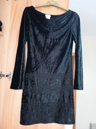 Vestido terciopelo manga larga 