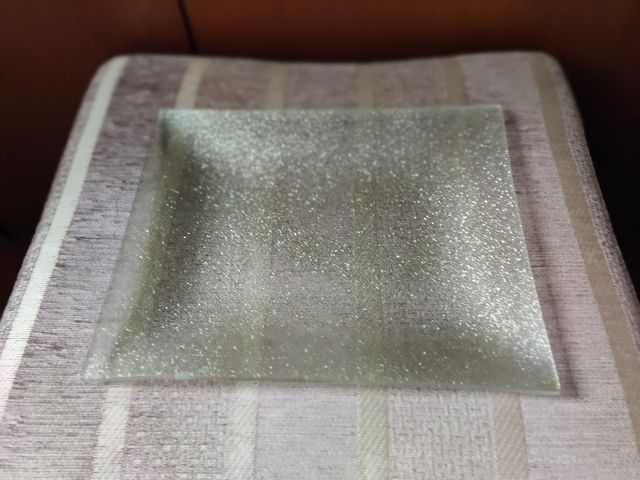 Bandeja dorada de vidrio NUEVA