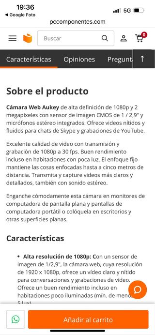 Aukey Webcam FullHD USB