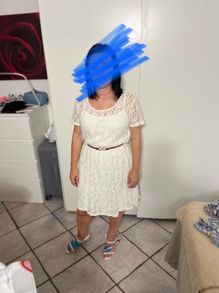 Vestitino bianco pizzo terranova taglia M
