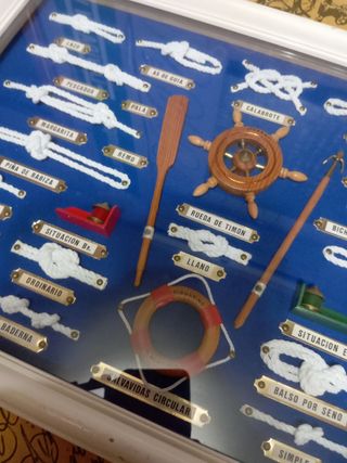 Cuadro nudos marineros hecho a mano