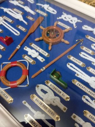 Cuadro nudos marineros hecho a mano