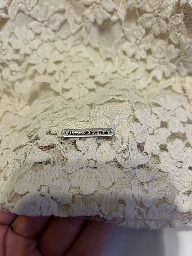 Mini-vestido abercrombie, crema T-M