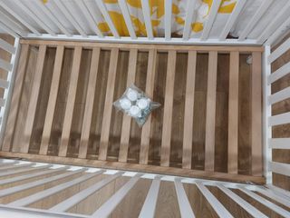 Cuna Pali de madera blanca de haya + Colchón