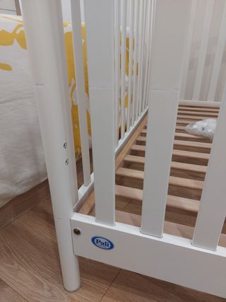 Cuna Pali de madera blanca de haya + Colchón