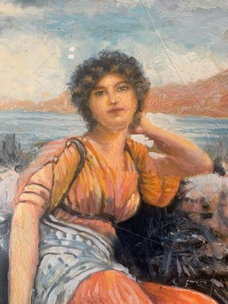 Mattonella dipinta a mano primi 900