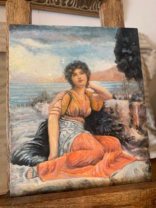 Mattonella dipinta a mano primi 900