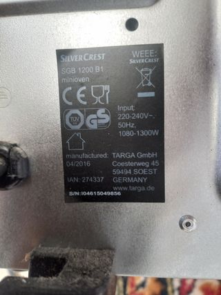 Horno electrico pequeño silver casi sin uso