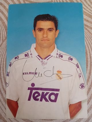 Postal de Michel en el Real Madrid