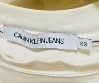 CALVIN KLEIN JEANS - Camiseta blanca con logo t.XS