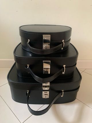 Set 3 valigie /borse nere vintage