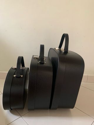 Set 3 valigie /borse nere vintage