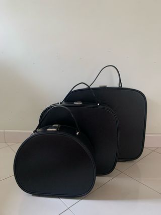 Set 3 valigie /borse nere vintage