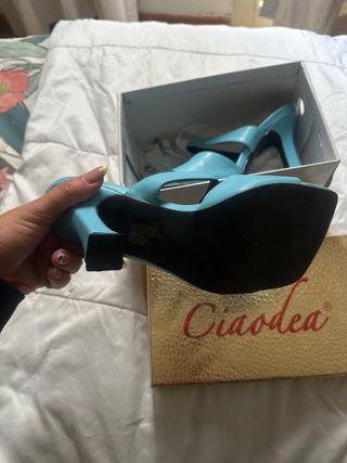 Zapatos de tacon azul
