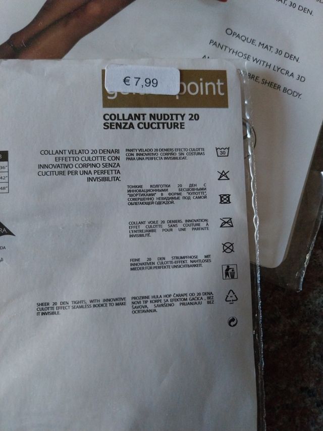 2 collant donna uomo TG 3 medium