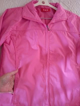 Chubasquero impermeable talla L, rosa fuerte