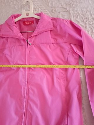 Chubasquero impermeable talla L, rosa fuerte