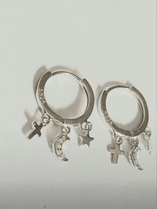 Pendientes de plata 925 con dijes