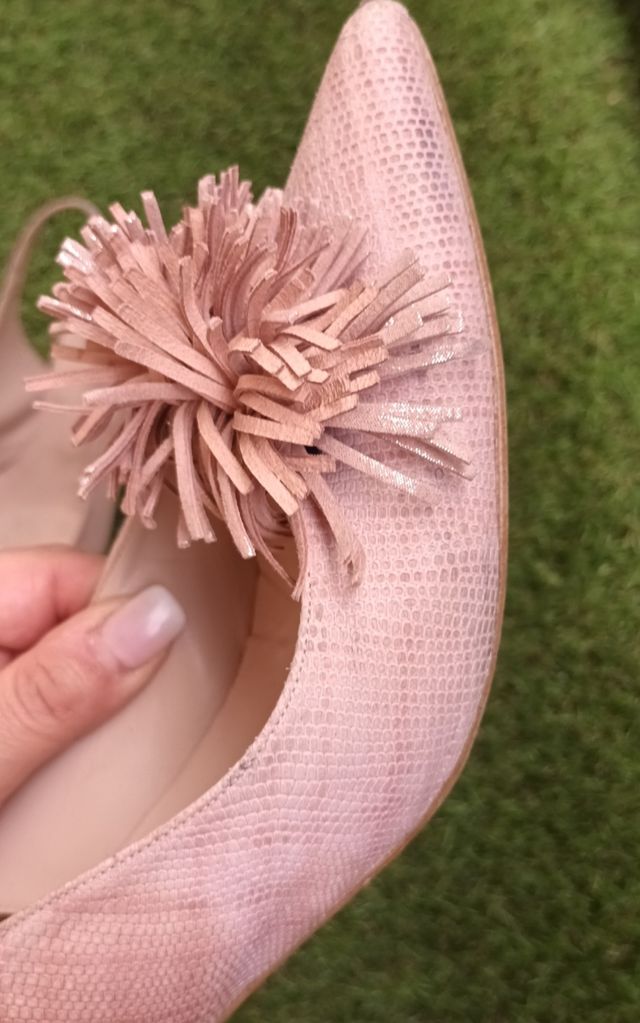 Zapato piel rosa palo