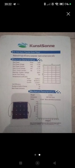Kit de placas solares super planas 50 W 12/24V