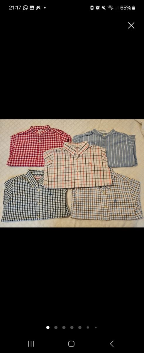 Camisa 4/5 años. Vendida la roja, azul cuadra y ra