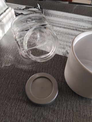 Vaso  +portabiscotti  in vetro 