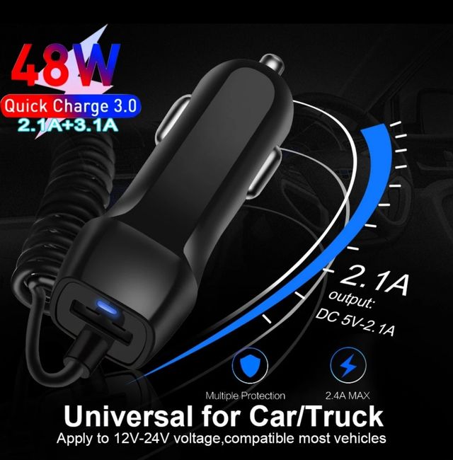 CARGADOR USB MECHERO IPHONE SAMSUNG 8PIN USB TYPEc