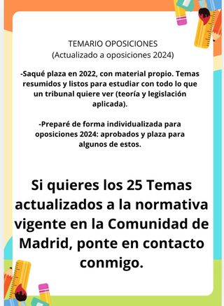 Temario oposiciones maestros Primaria (Madrid).