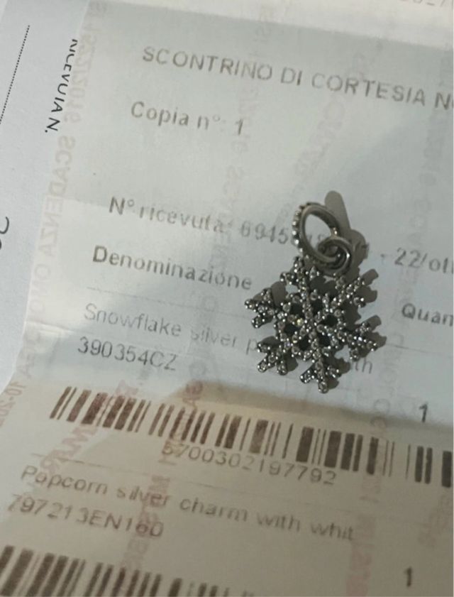 Pandora charm pendente fiocco di neve ❄️