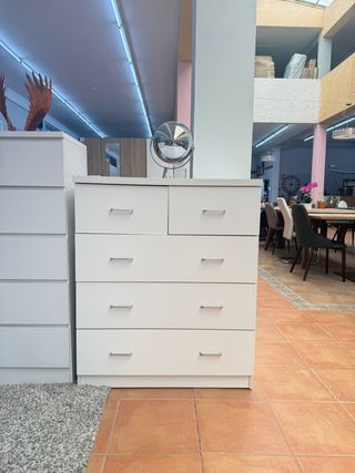 ARMARIO ROPERO DE 4 PUERTAS - BLANCO Y ROBLE