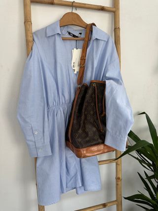 Vestido camisa Zara con etiqueta